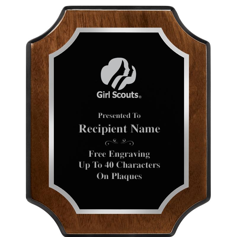 8X10 WALNUT FNSH SCALLOP SV PL