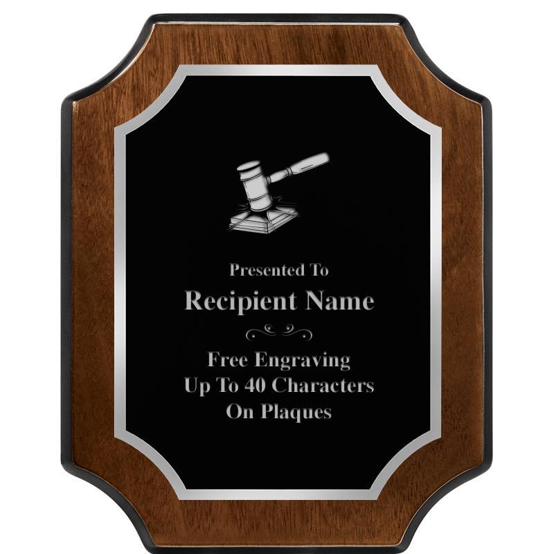 8X10 WALNUT FNSH SCALLOP SV PL