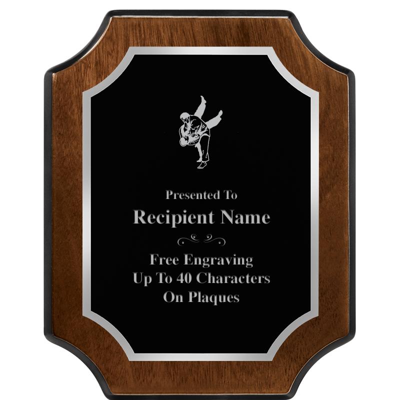 8X10 WALNUT FNSH SCALLOP SV PL