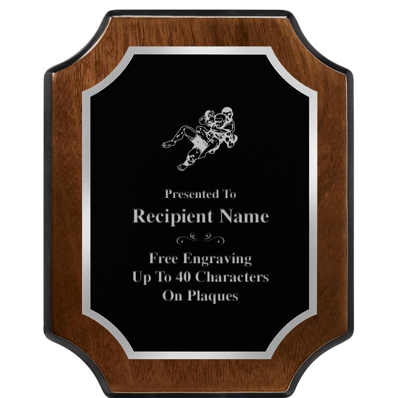 8X10 WALNUT FNSH SCALLOP SV PL