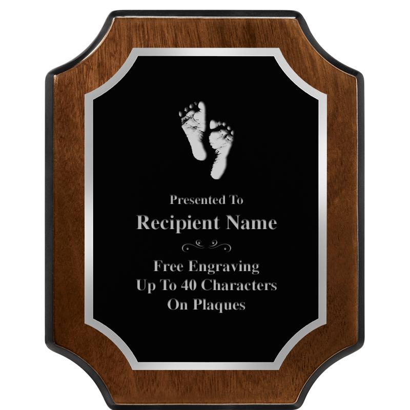 8X10 WALNUT FNSH SCALLOP SV PL