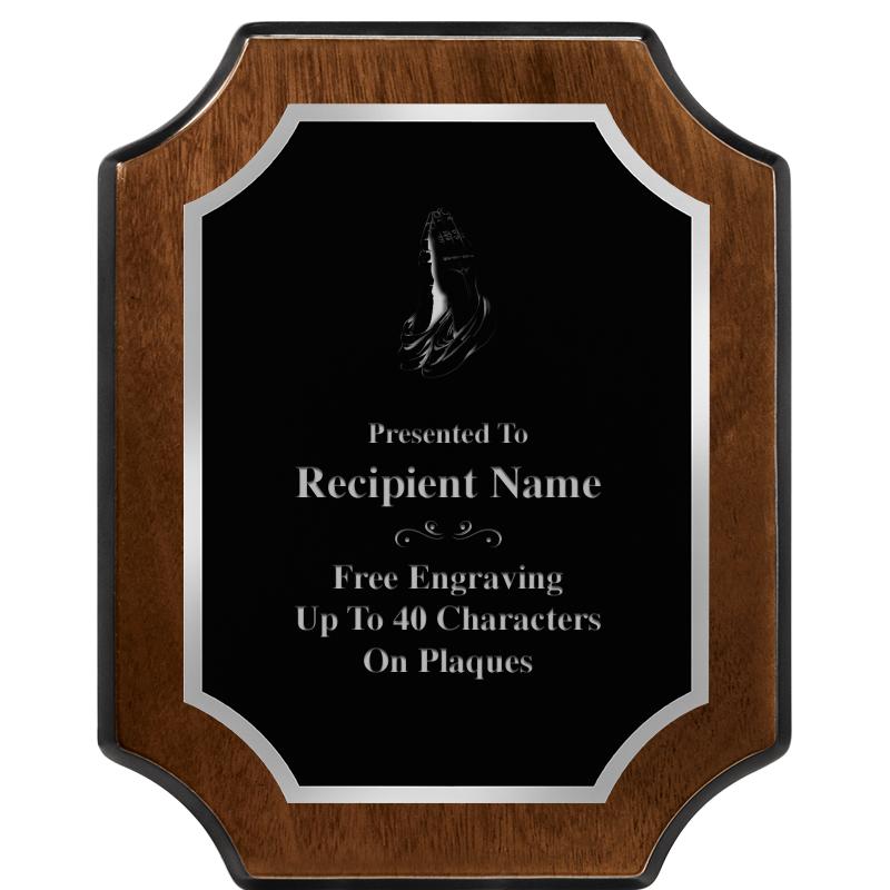 8X10 WALNUT FNSH SCALLOP SV PL