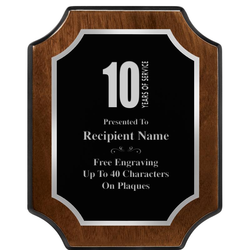 8X10 WALNUT FNSH SCALLOP SV PL