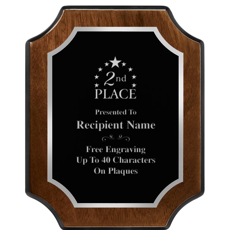 8X10 WALNUT FNSH SCALLOP SV PL