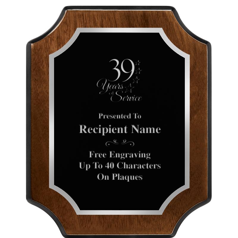 8X10 WALNUT FNSH SCALLOP SV PL