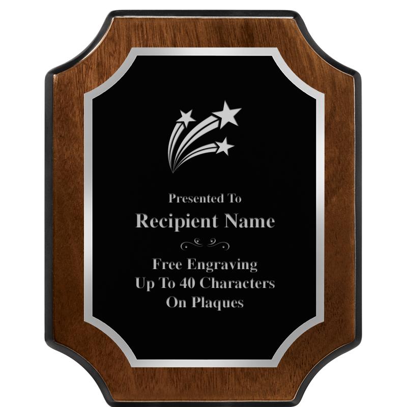 8X10 WALNUT FNSH SCALLOP SV PL