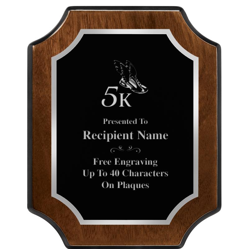 8X10 WALNUT FNSH SCALLOP SV PL