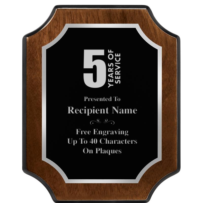 8X10 WALNUT FNSH SCALLOP SV PL