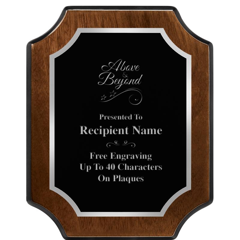 8X10 WALNUT FNSH SCALLOP SV PL