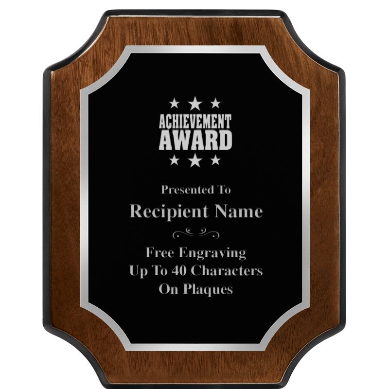 8X10 WALNUT FNSH SCALLOP SV PL