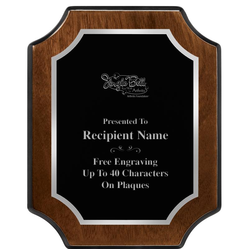 8X10 WALNUT FNSH SCALLOP SV PL