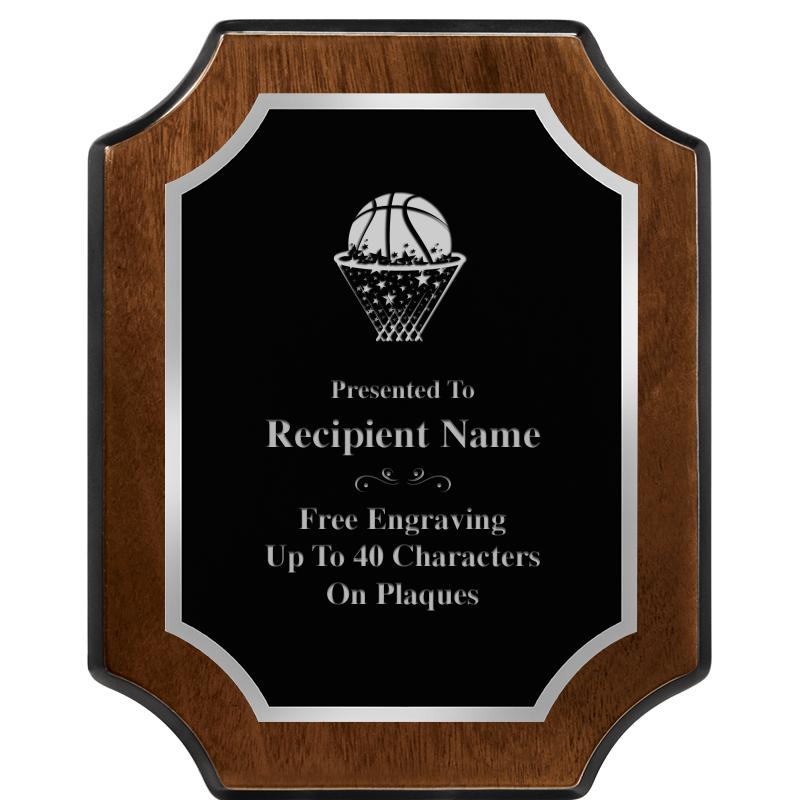 8X10 WALNUT FNSH SCALLOP SV PL