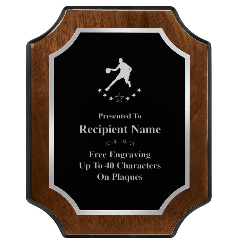 8X10 WALNUT FNSH SCALLOP SV PL