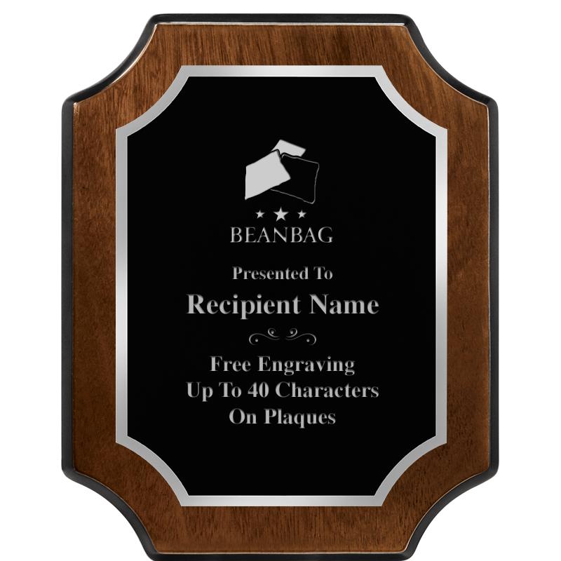 8X10 WALNUT FNSH SCALLOP SV PL