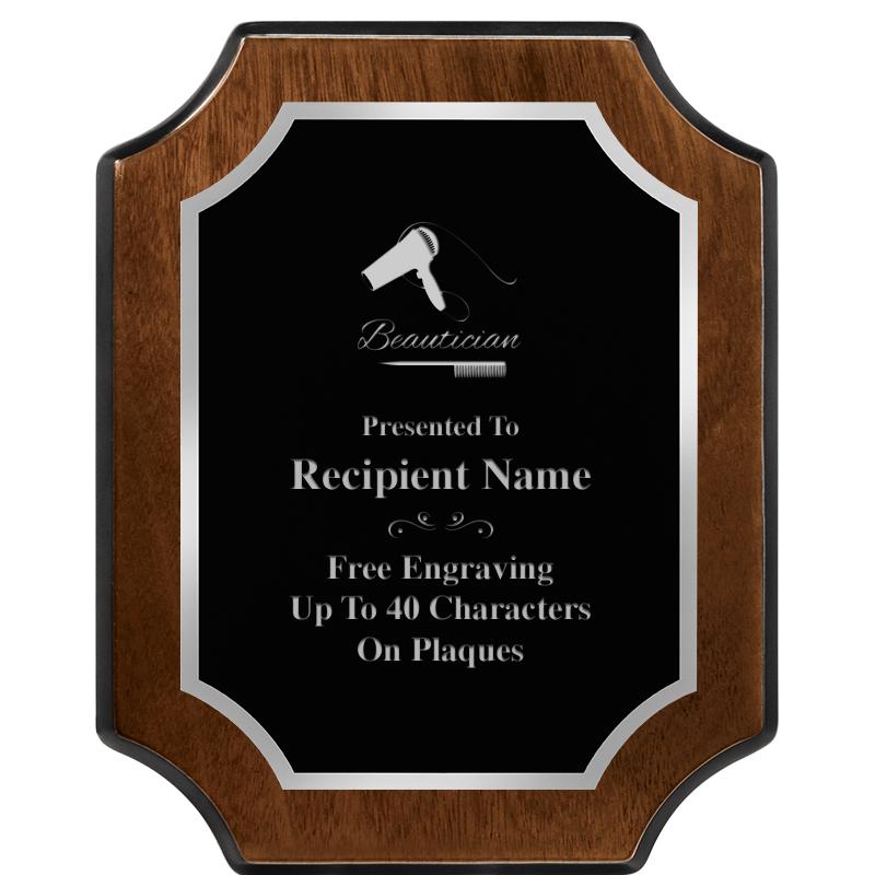 8X10 WALNUT FNSH SCALLOP SV PL