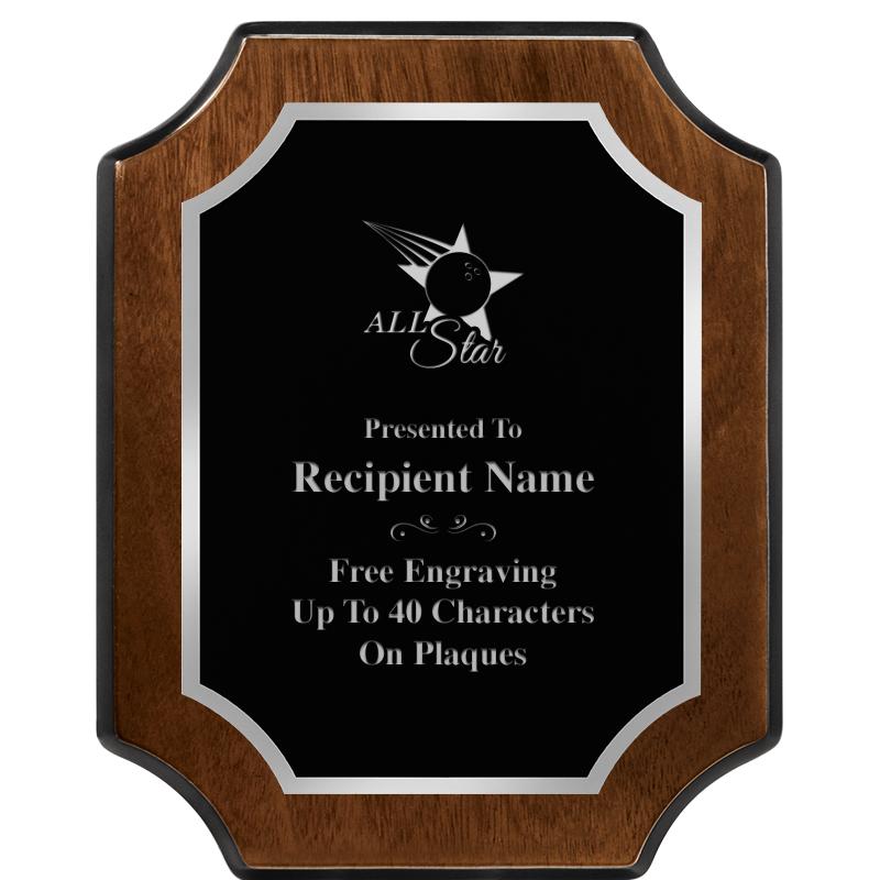 8X10 WALNUT FNSH SCALLOP SV PL