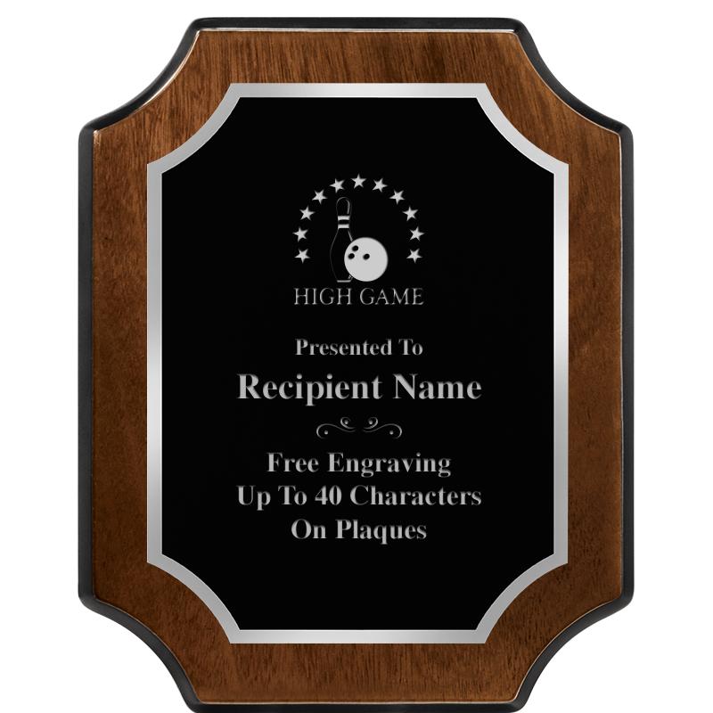 8X10 WALNUT FNSH SCALLOP SV PL