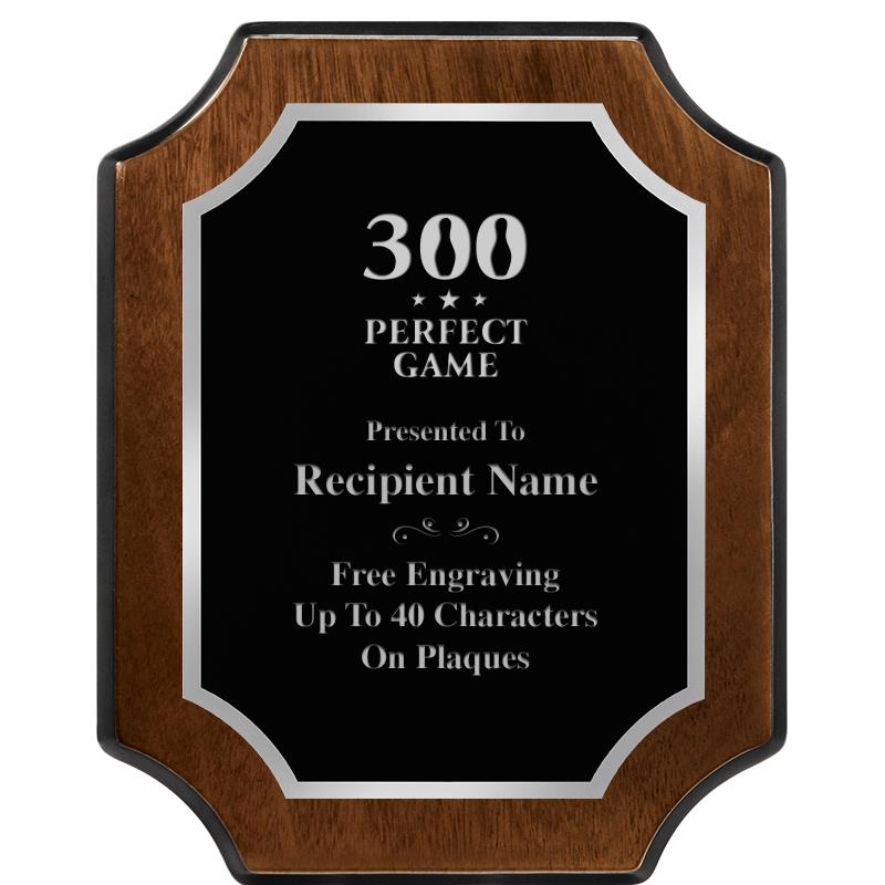 8X10 WALNUT FNSH SCALLOP SV PL