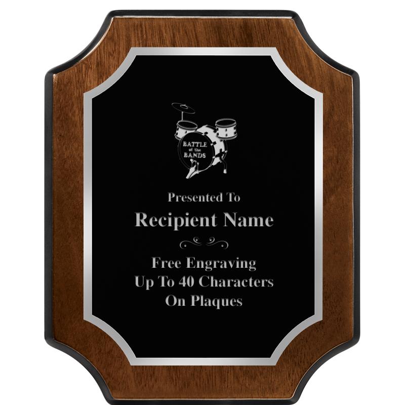 8X10 WALNUT FNSH SCALLOP SV PL