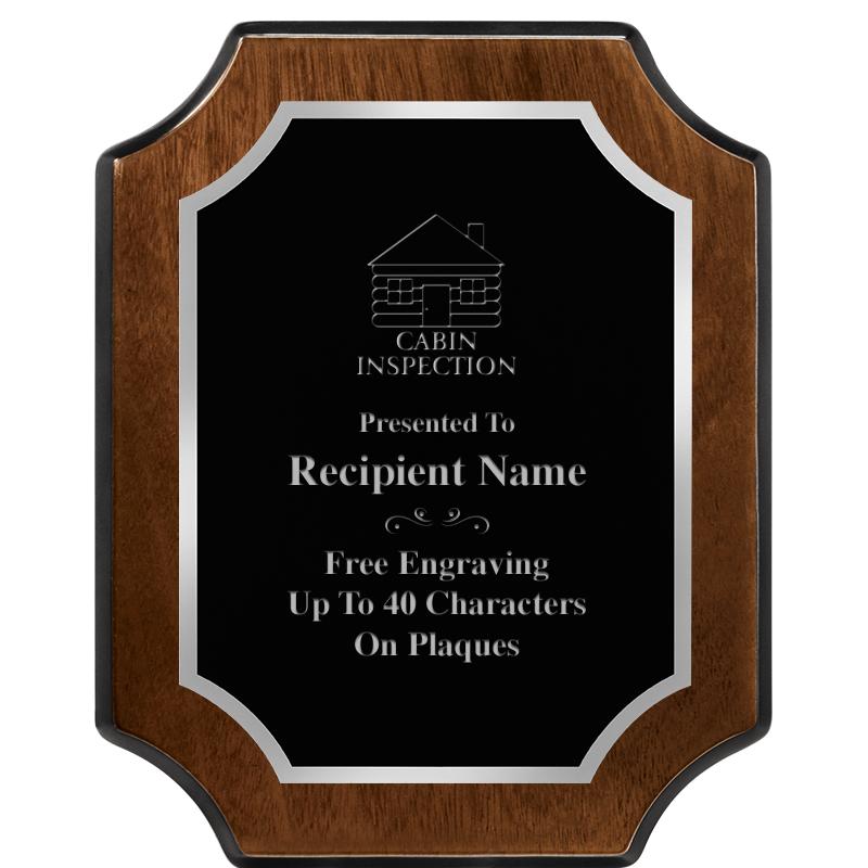 8X10 WALNUT FNSH SCALLOP SV PL