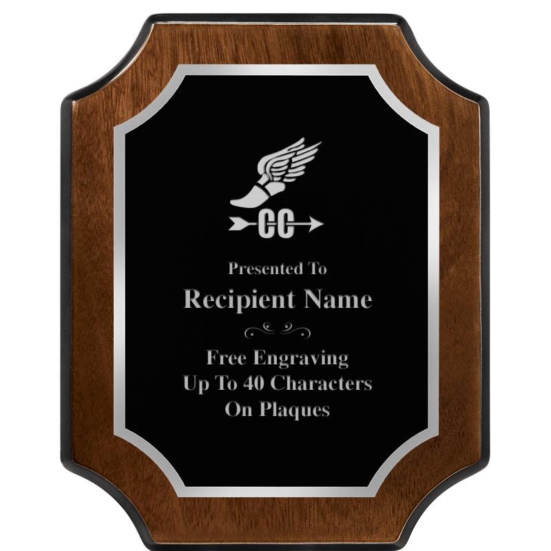 8X10 WALNUT FNSH SCALLOP SV PL