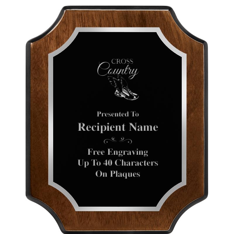 8X10 WALNUT FNSH SCALLOP SV PL