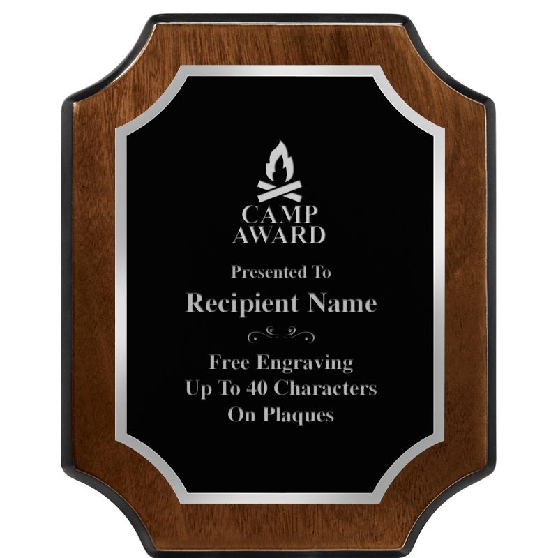 8X10 WALNUT FNSH SCALLOP SV PL