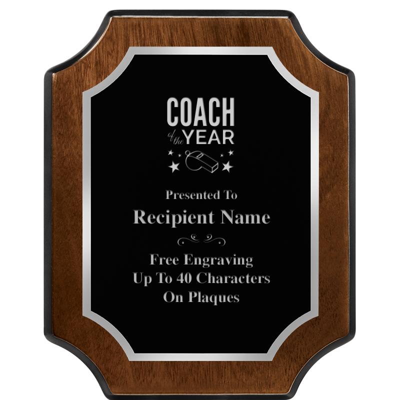 8X10 WALNUT FNSH SCALLOP SV PL