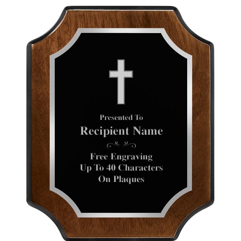 8X10 WALNUT FNSH SCALLOP SV PL