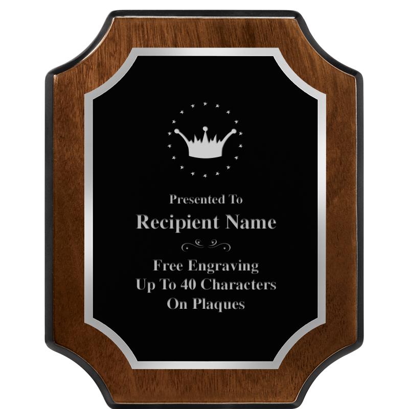 8X10 WALNUT FNSH SCALLOP SV PL