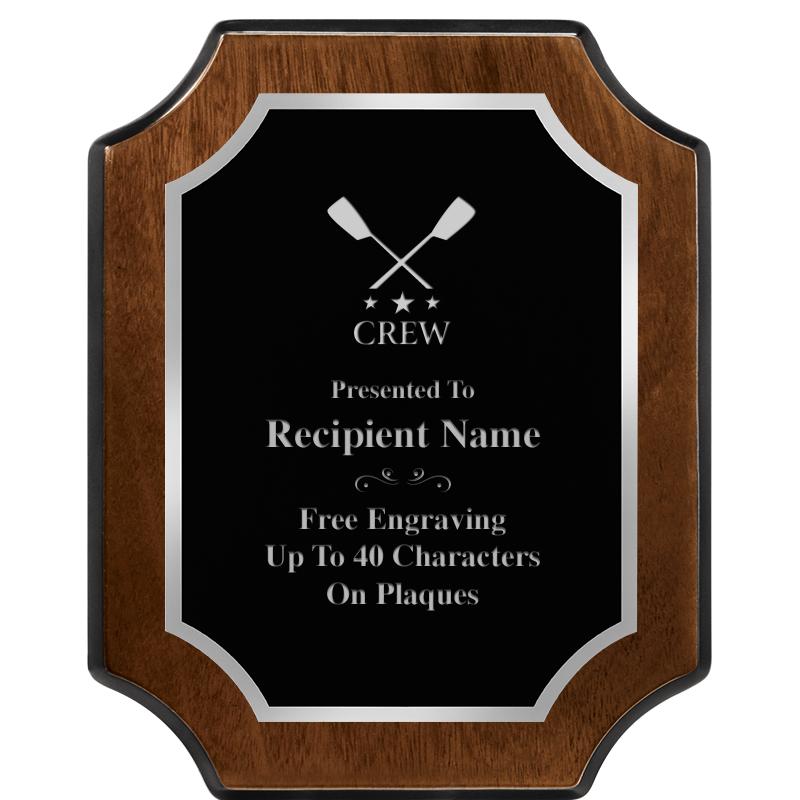 8X10 WALNUT FNSH SCALLOP SV PL