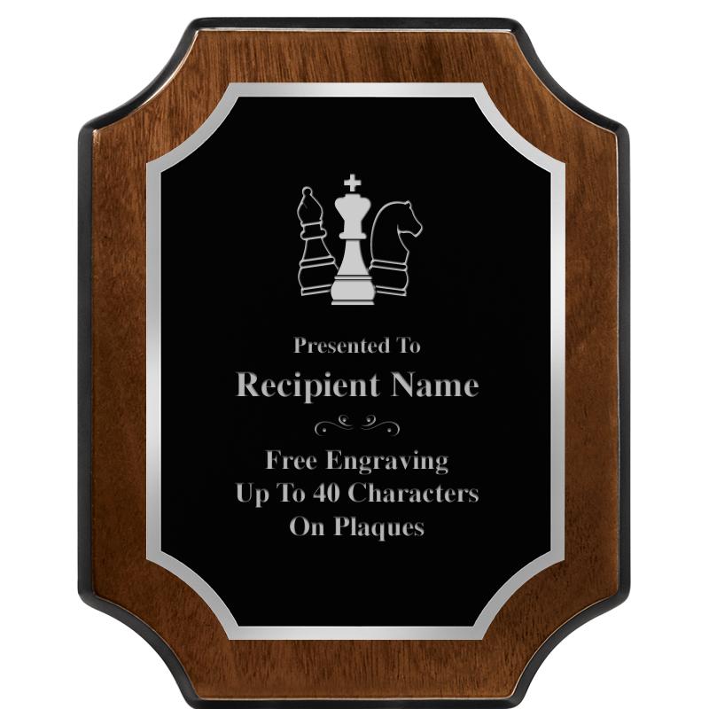 8X10 WALNUT FNSH SCALLOP SV PL