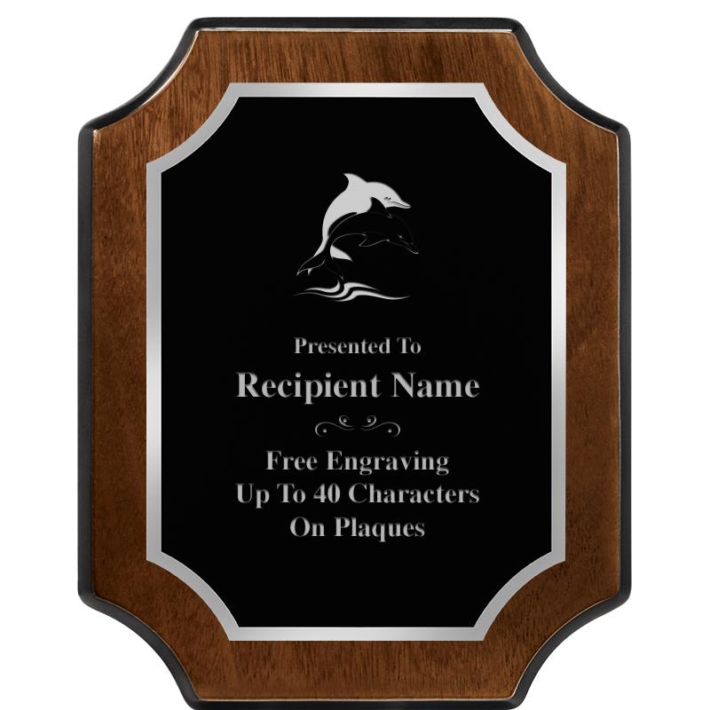 8X10 WALNUT FNSH SCALLOP SV PL