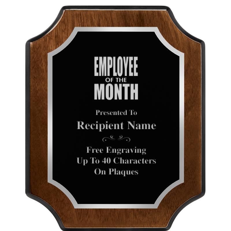 8X10 WALNUT FNSH SCALLOP SV PL