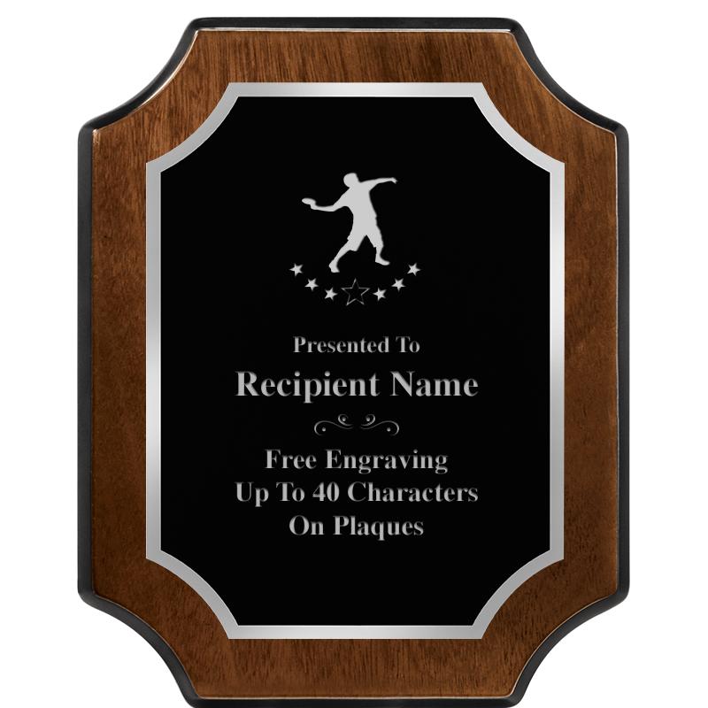 8X10 WALNUT FNSH SCALLOP SV PL