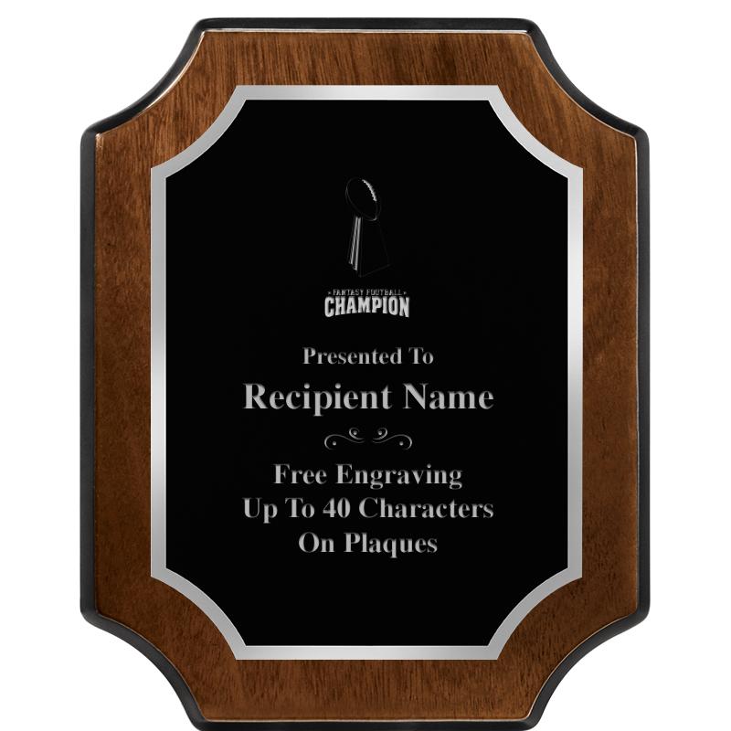 8X10 WALNUT FNSH SCALLOP SV PL