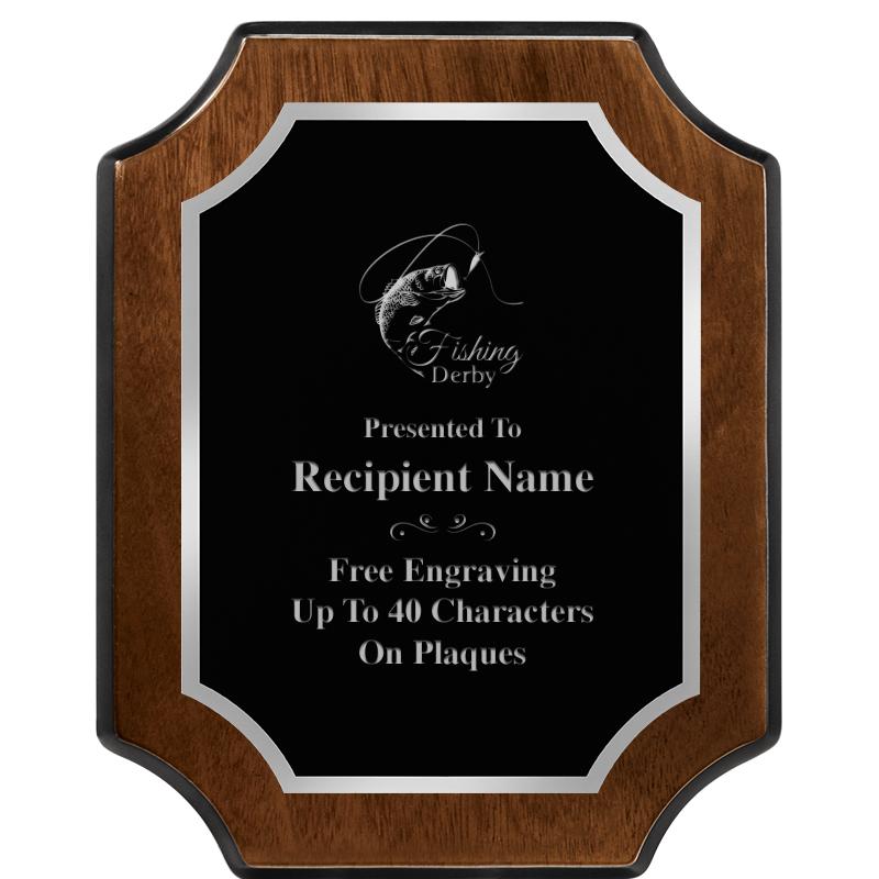 8X10 WALNUT FNSH SCALLOP SV PL