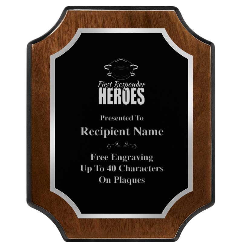 8X10 WALNUT FNSH SCALLOP SV PL