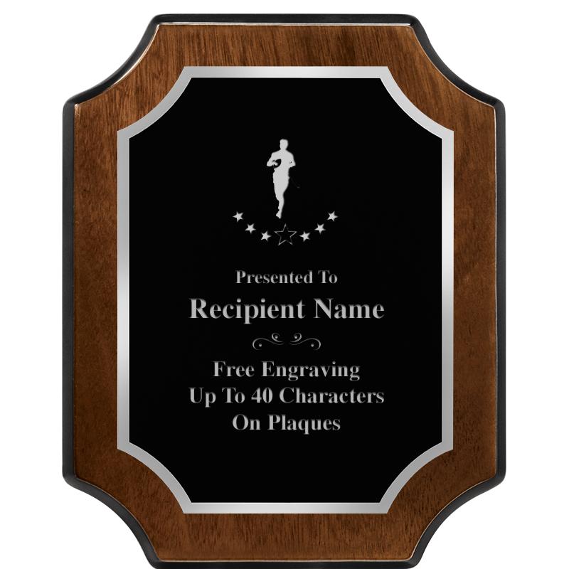 8X10 WALNUT FNSH SCALLOP SV PL