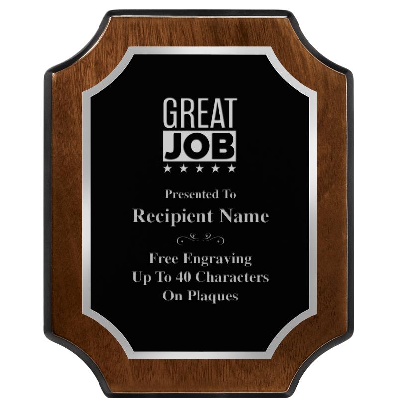 8X10 WALNUT FNSH SCALLOP SV PL