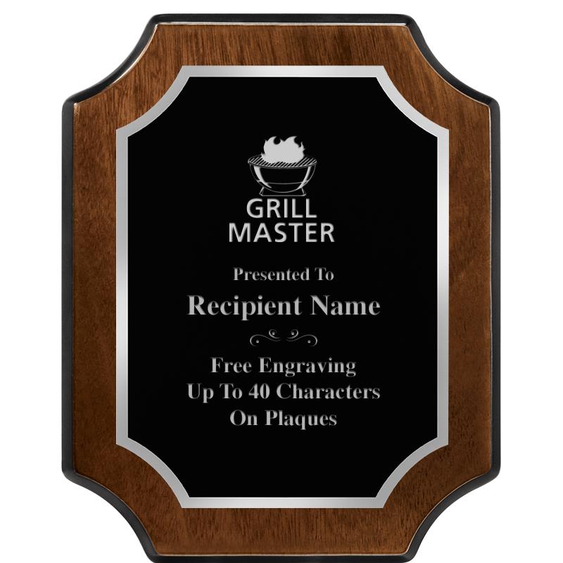 8X10 WALNUT FNSH SCALLOP SV PL