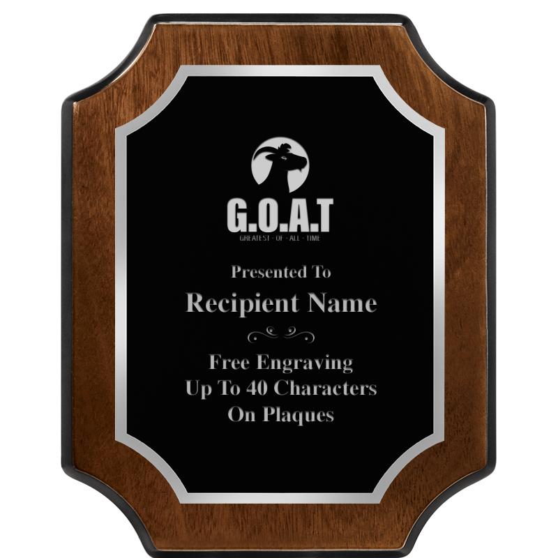 8X10 WALNUT FNSH SCALLOP SV PL