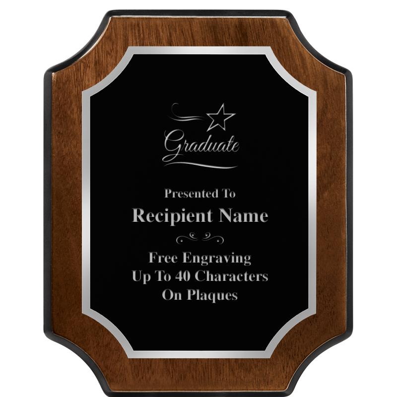 8X10 WALNUT FNSH SCALLOP SV PL