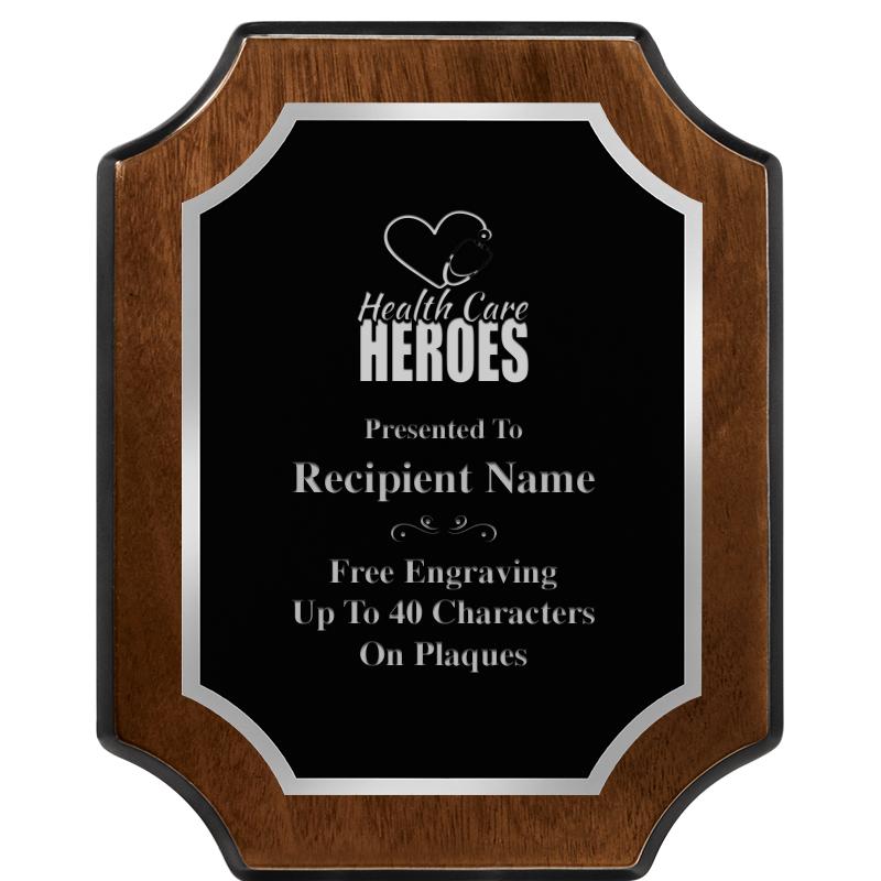 8X10 WALNUT FNSH SCALLOP SV PL