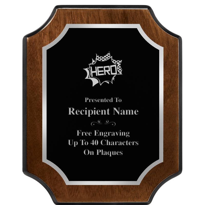 8X10 WALNUT FNSH SCALLOP SV PL