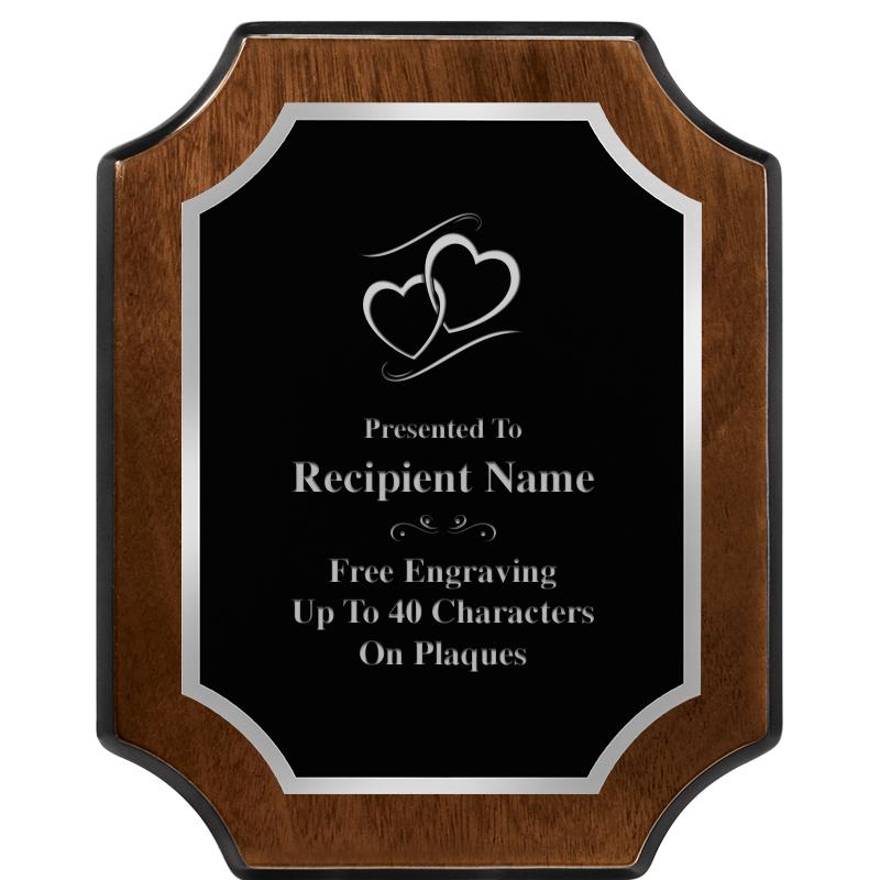 8X10 WALNUT FNSH SCALLOP SV PL