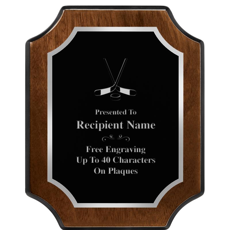 8X10 WALNUT FNSH SCALLOP SV PL