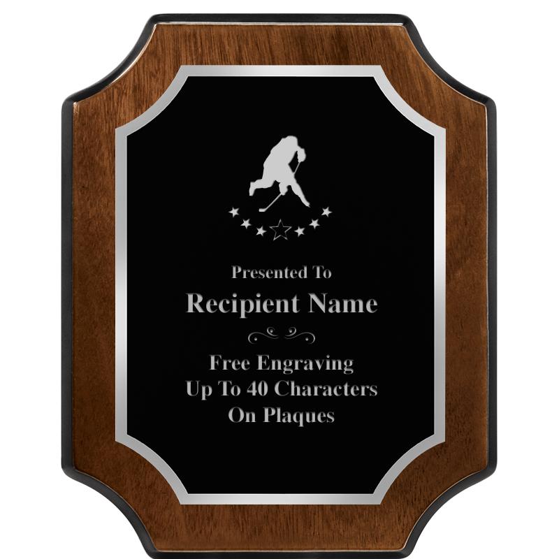 8X10 WALNUT FNSH SCALLOP SV PL