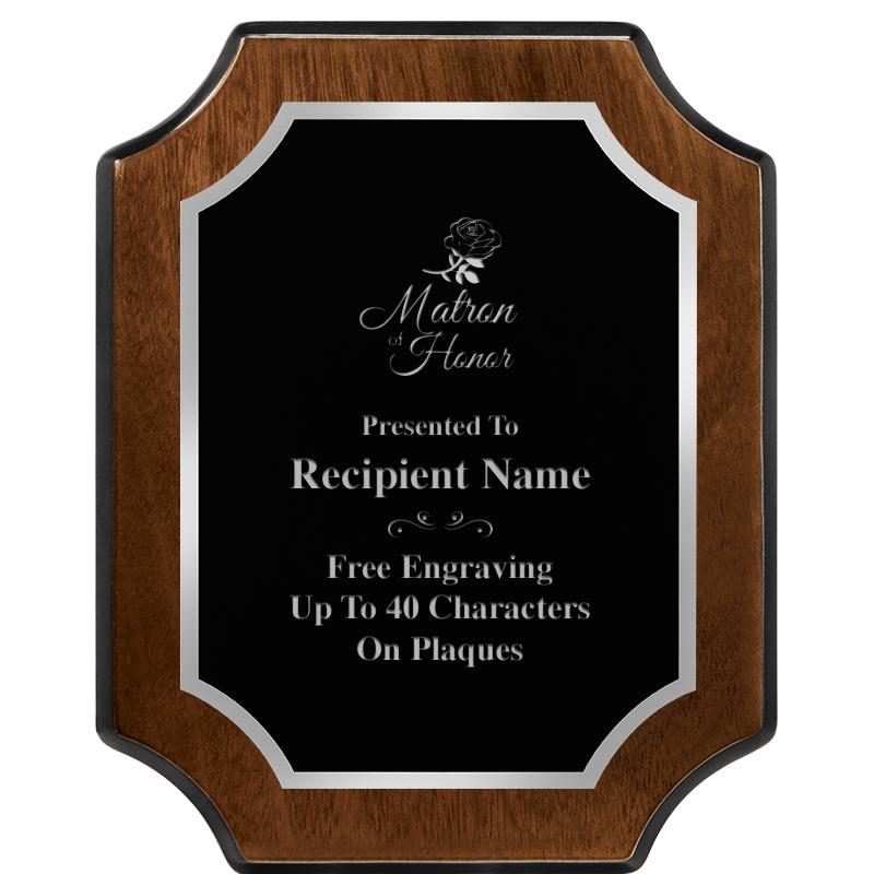 8X10 WALNUT FNSH SCALLOP SV PL