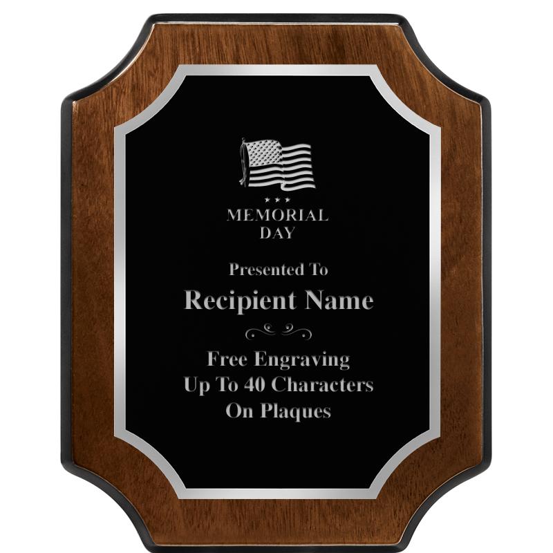 8X10 WALNUT FNSH SCALLOP SV PL